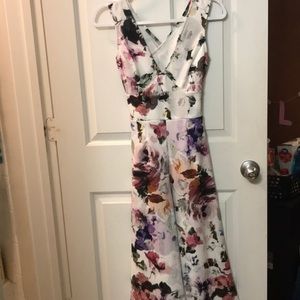 Cross Back Floral Jumpsuit